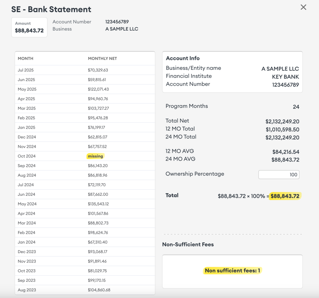 Bank Statement Example